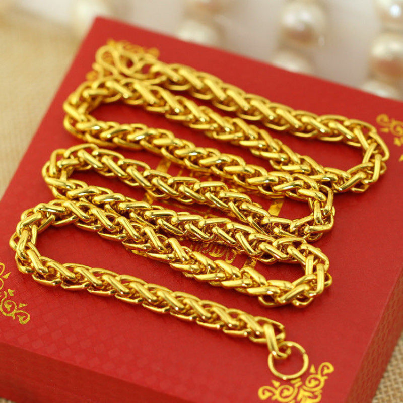 Sand Gold Plated Necklace Bracelet Ring Set