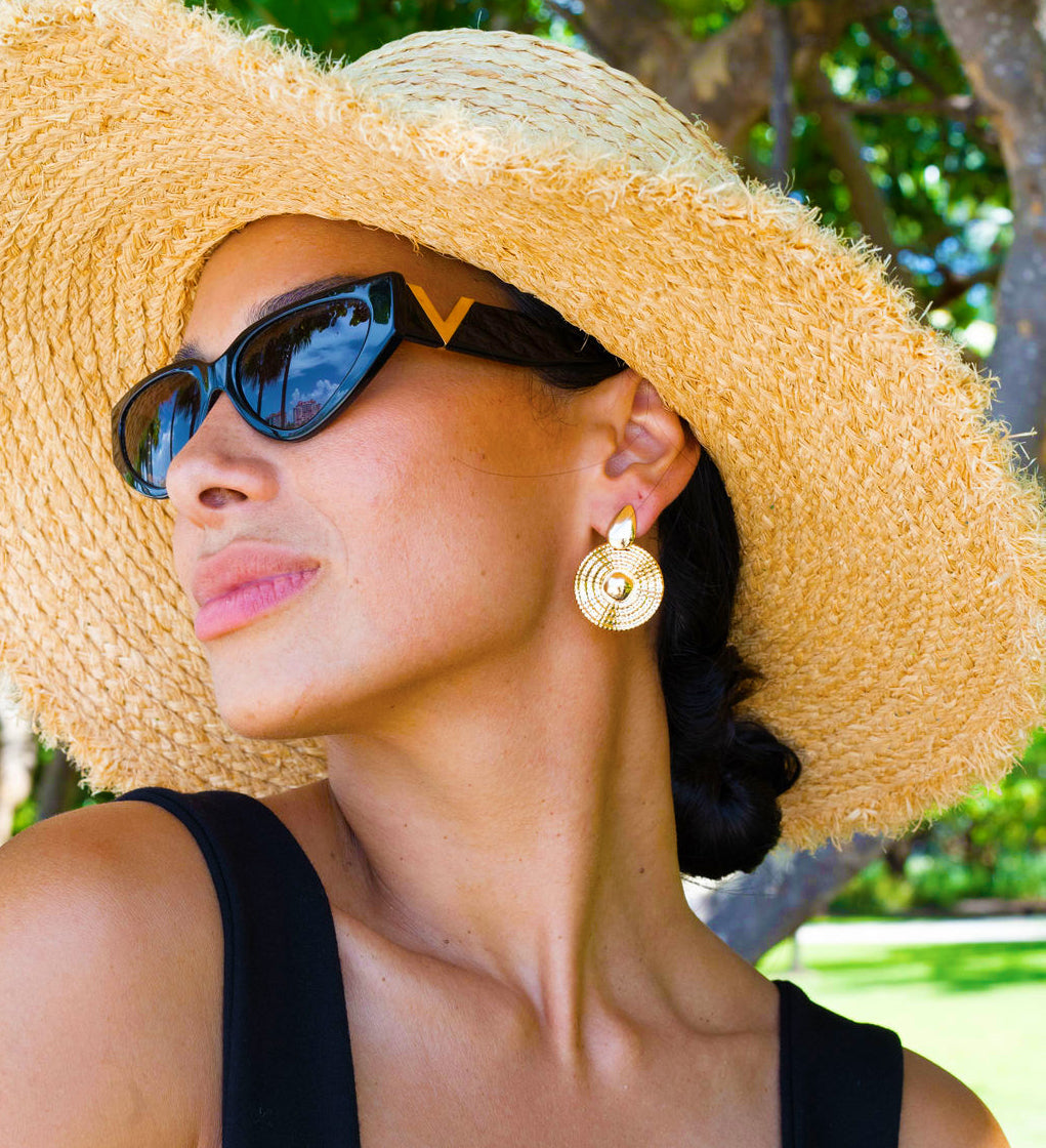 18K Gold/Rhodium Dangle Earrings