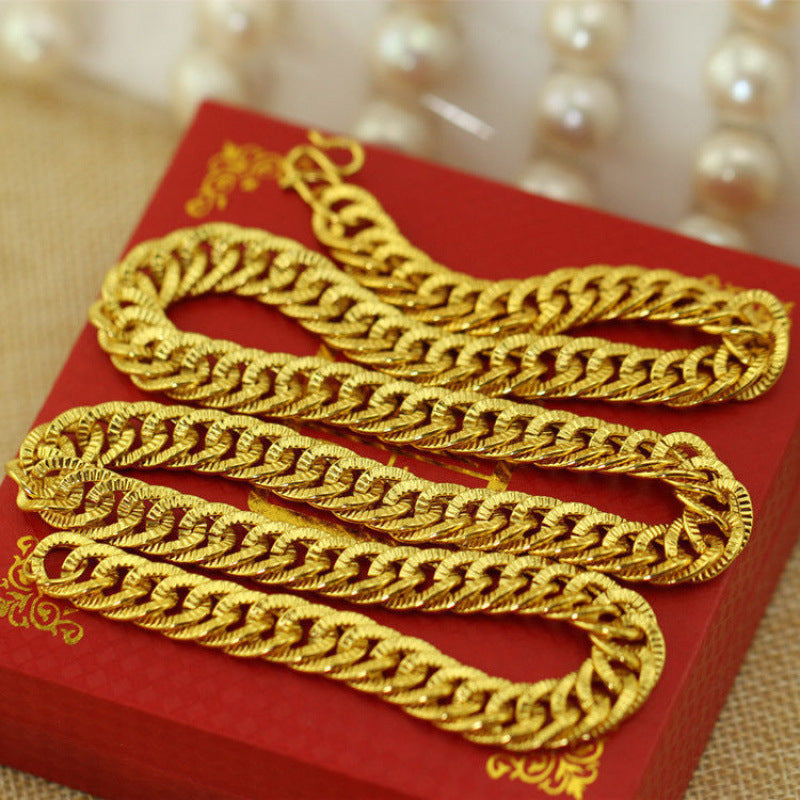 Sand Gold Plated Necklace Bracelet Ring Set