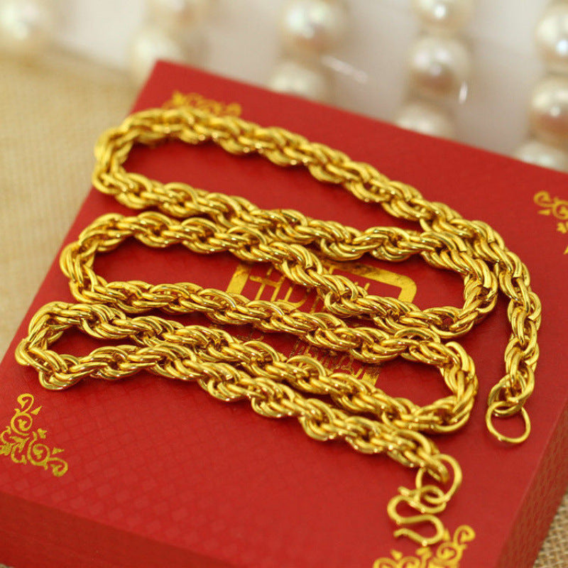 Sand Gold Plated Necklace Bracelet Ring Set