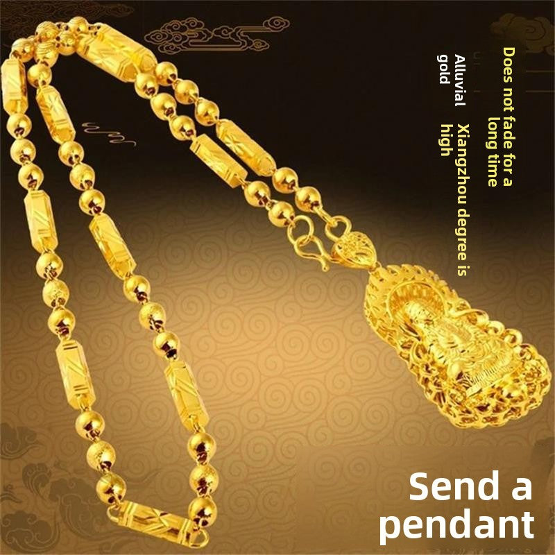 Vergoldetes Schmuckset aus Sand, bestehend aus Halskette, Armband und Ring