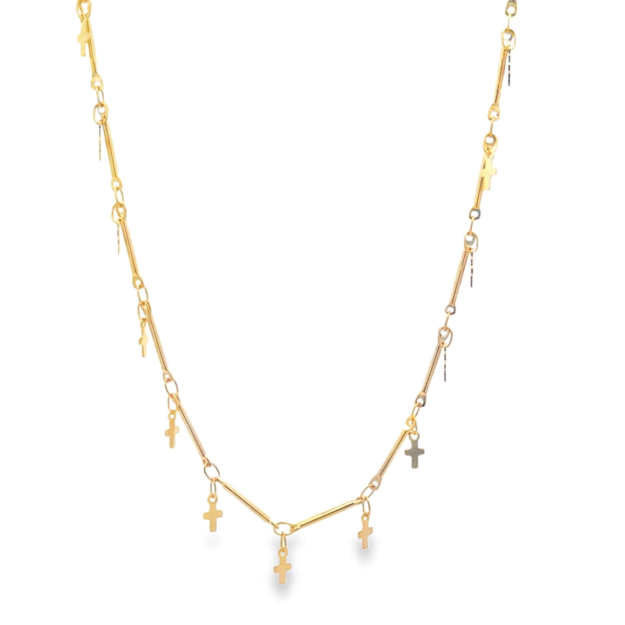 Bar Link Tiny Dangle Cross Charm Bracelet