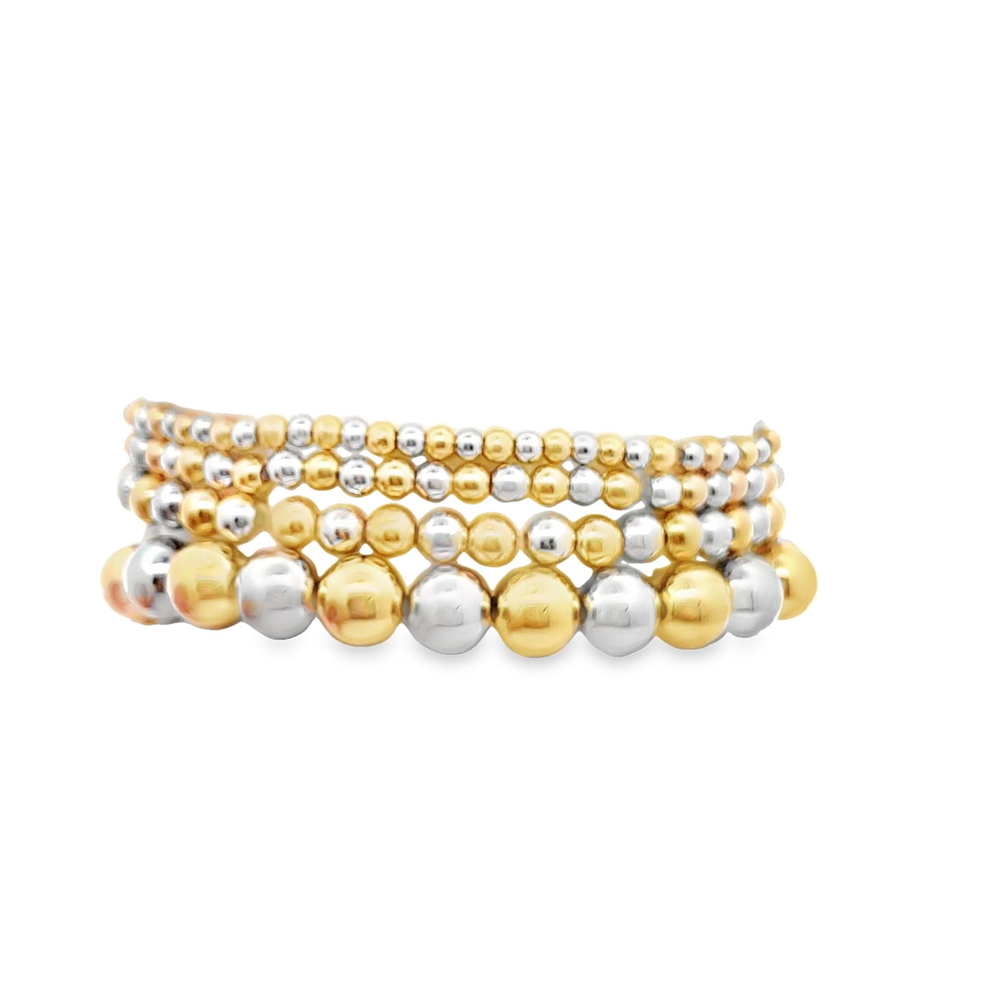 Two Toned Gold Bead Bracelet 18K Gold Filled