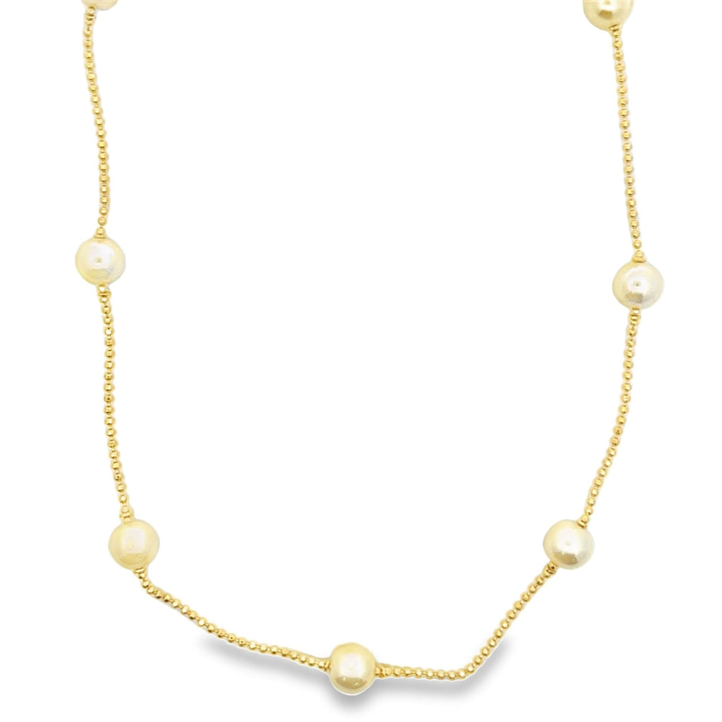 Kugelkette mit 8 mm Kunstperlen-Halskette